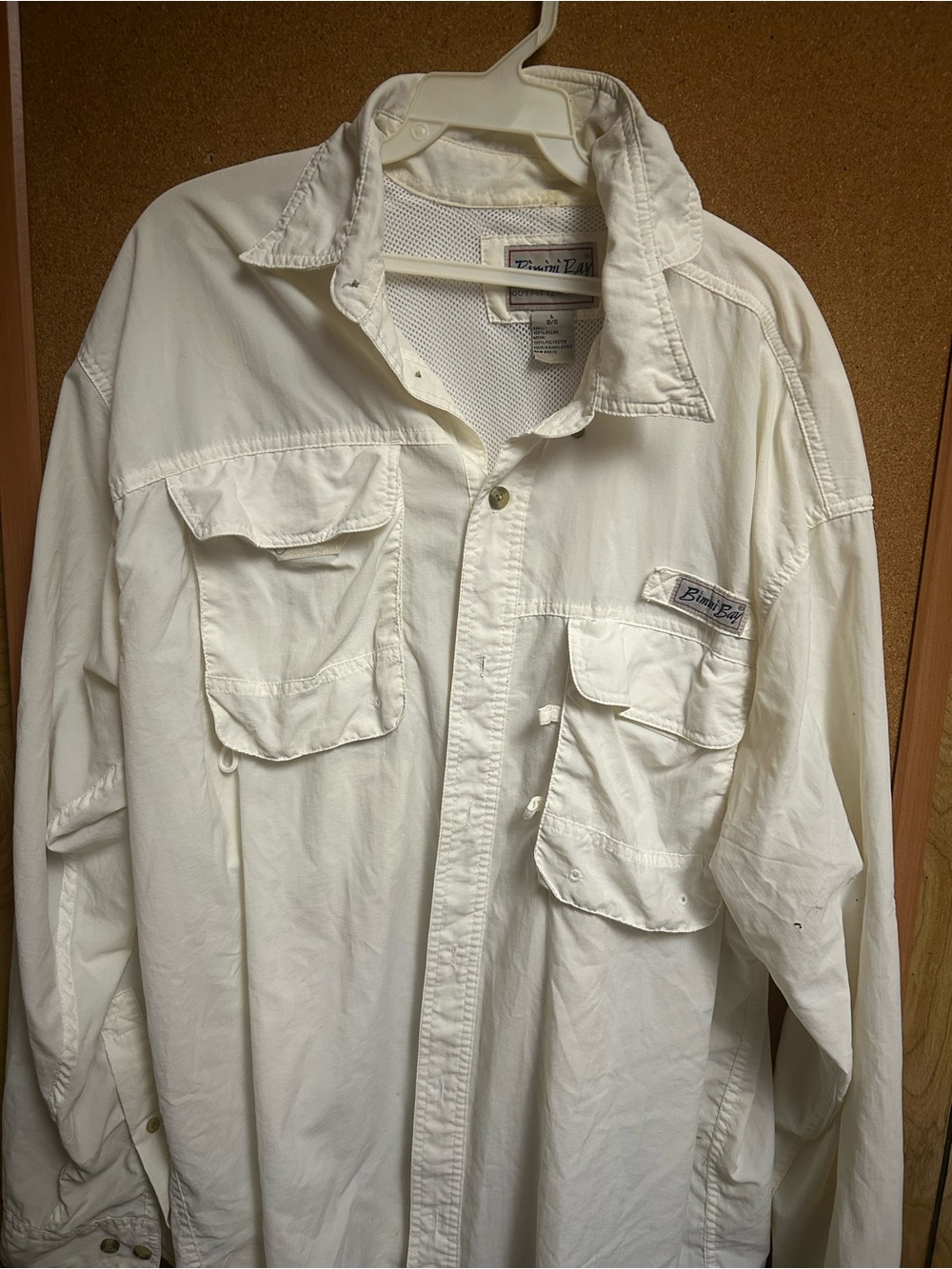 Men's Cream Button-Up Utility Jacket